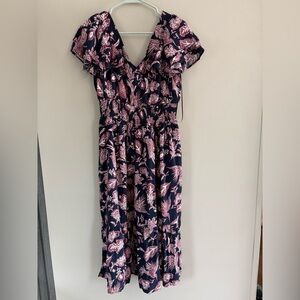 Maurices Blue and Pink Spring Women’s Patterned Dress
